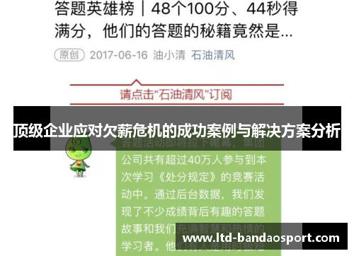 顶级企业应对欠薪危机的成功案例与解决方案分析